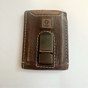 Fossil mens leather bi-fold wallet.